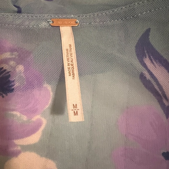 NWT Free People Blue Floral Blouse - Picture 6 of 7